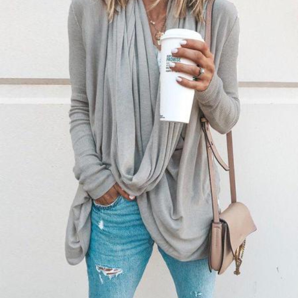 Long Sleeve Drape Sweater